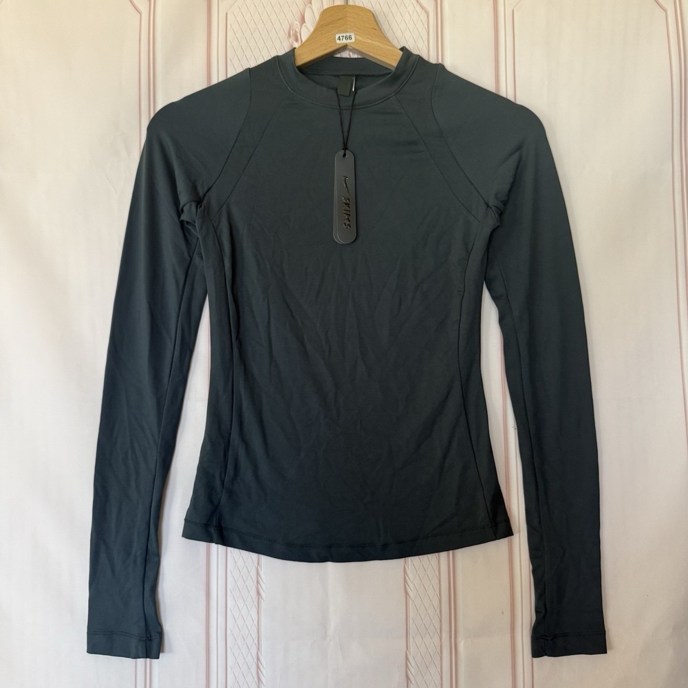 NikeSKIMS Skims Airy Long Sleeve Crew Neck Top Dark Teal Sz XS NWT $68